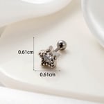 Silver color / 1 Piece Simple Series Classic Star Copper Silver Color Material Zircon Women's Stud Earrings Picture2